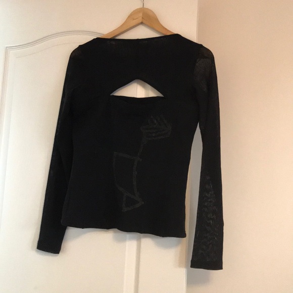 Ohdd black elegant top transparent sleeves size 10 - Picture 3 of 6